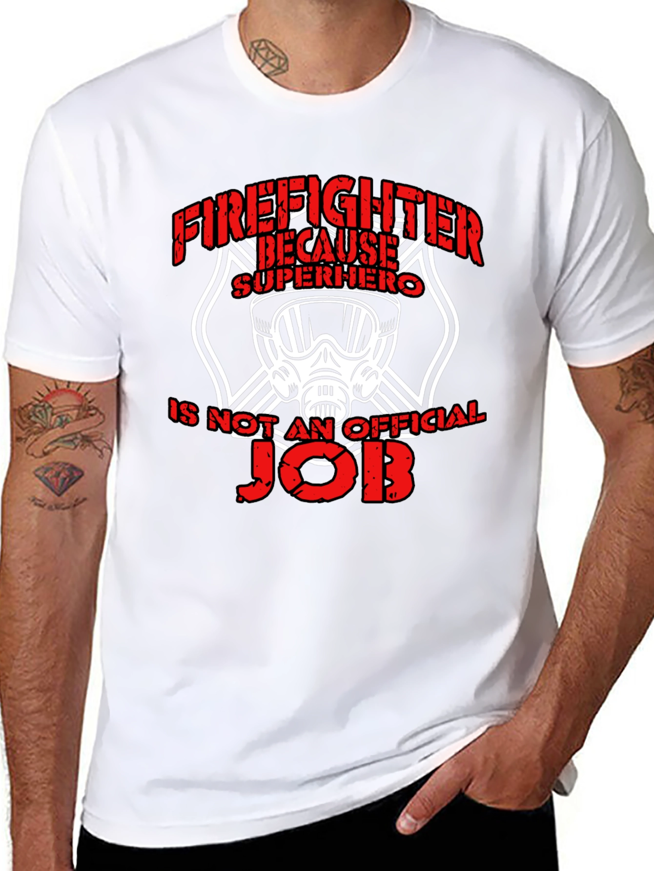 Firefighter Superhero Graphic T-Shirt