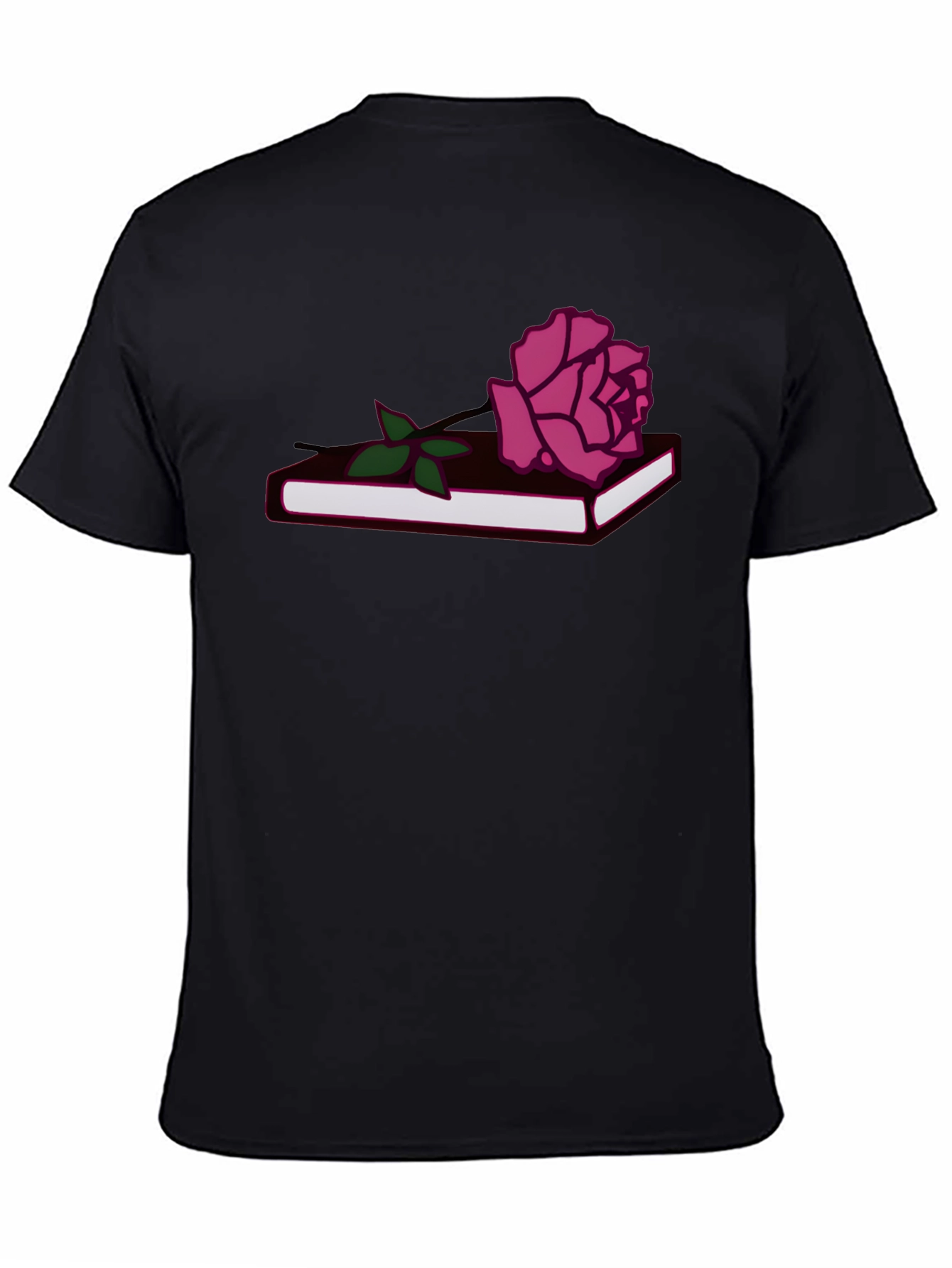 Rose on Book Graphic Tee - Stylish Comfort