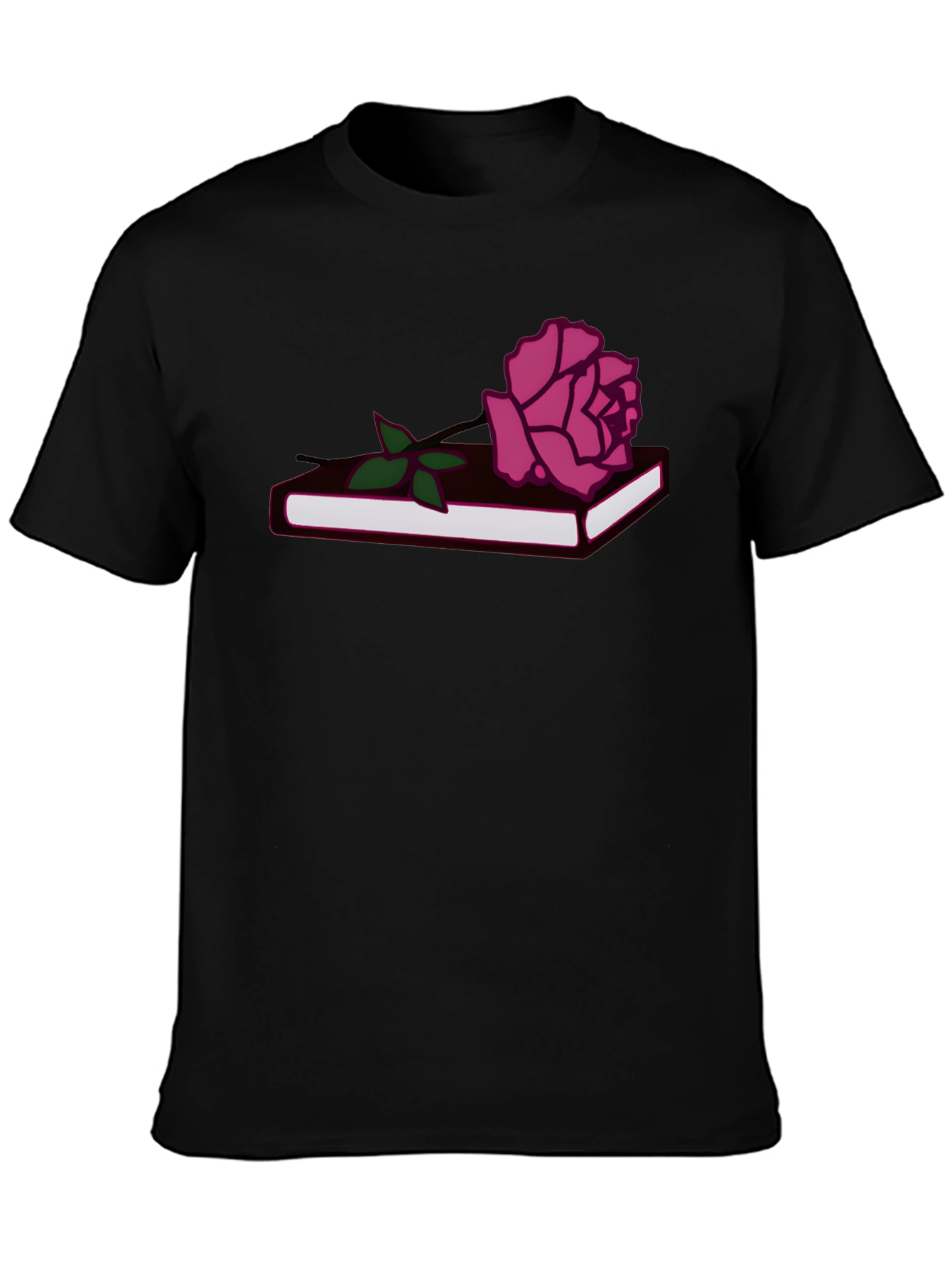 Rose on Book Graphic Tee - Stylish Comfort
