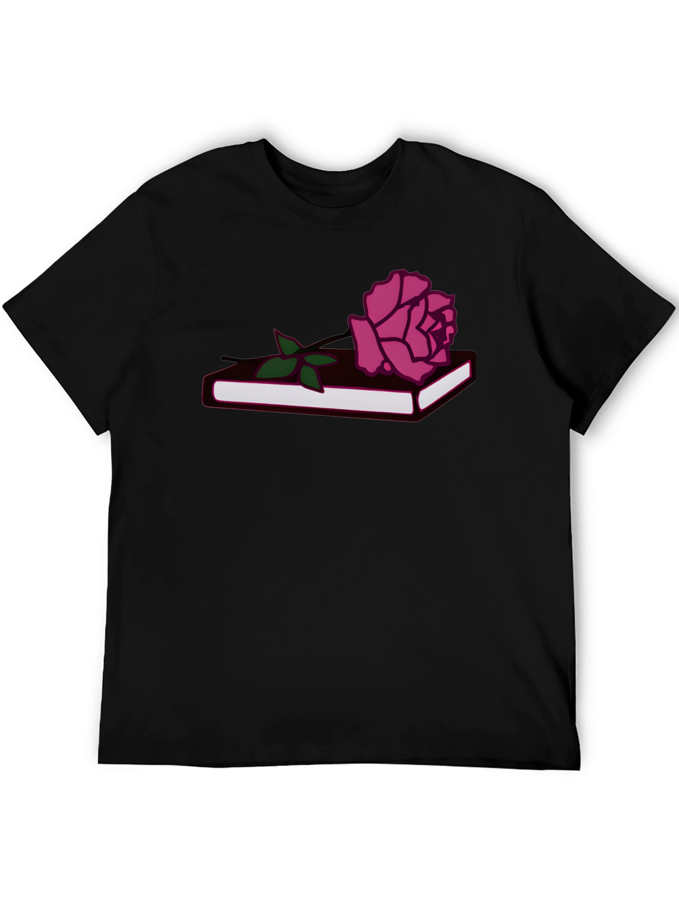 Rose on Book Graphic Tee - Stylish Comfort