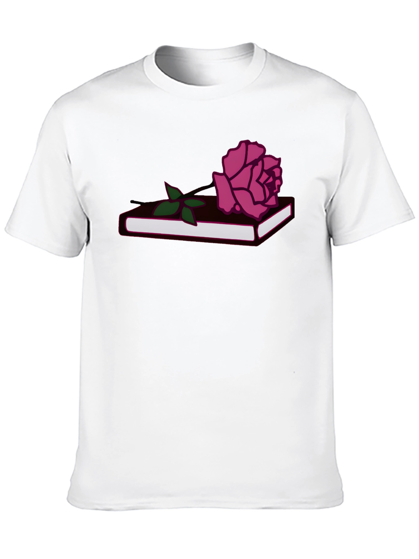 Rose on Book Graphic Tee - Stylish Comfort