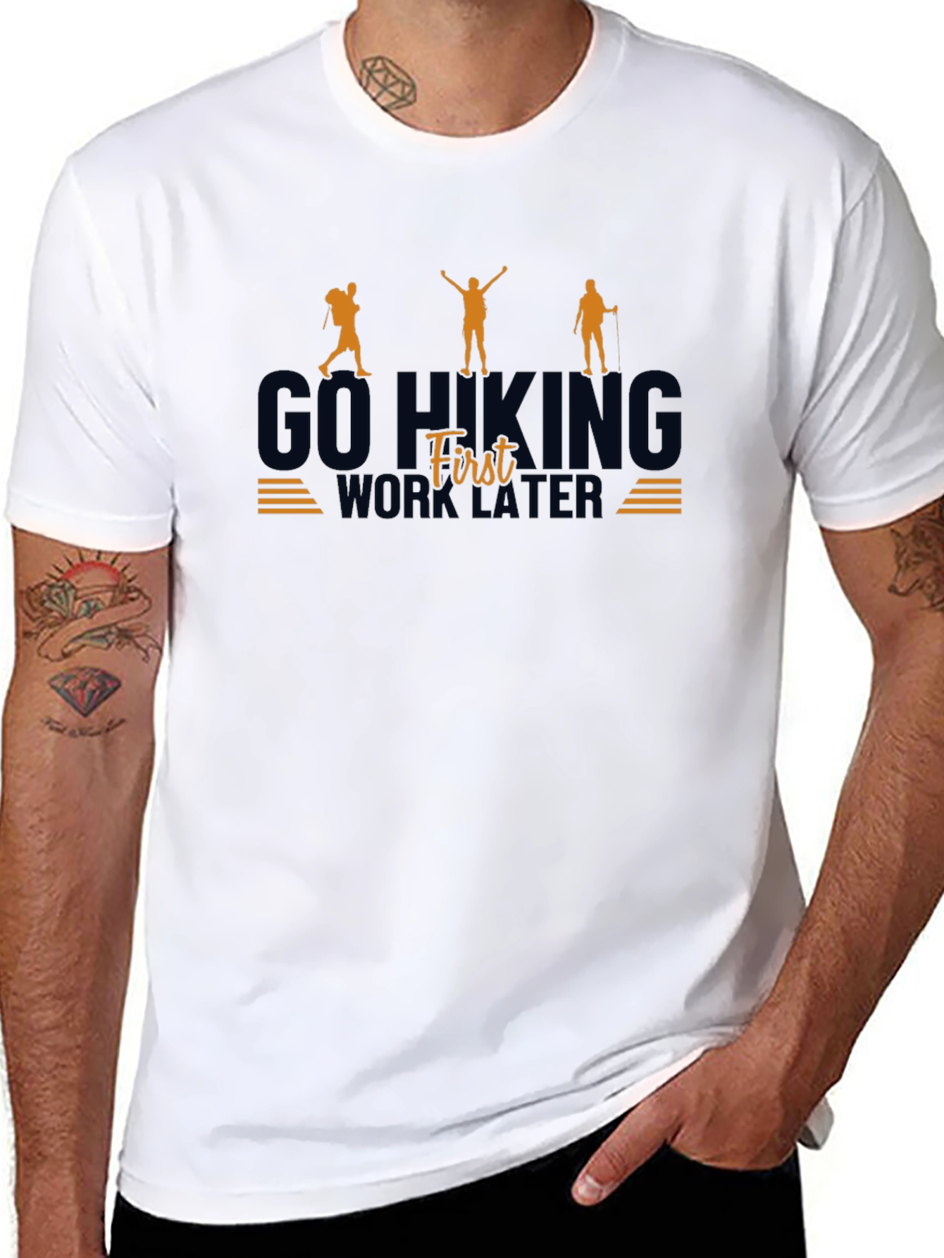 Go Hiking First Black Graphic Tee