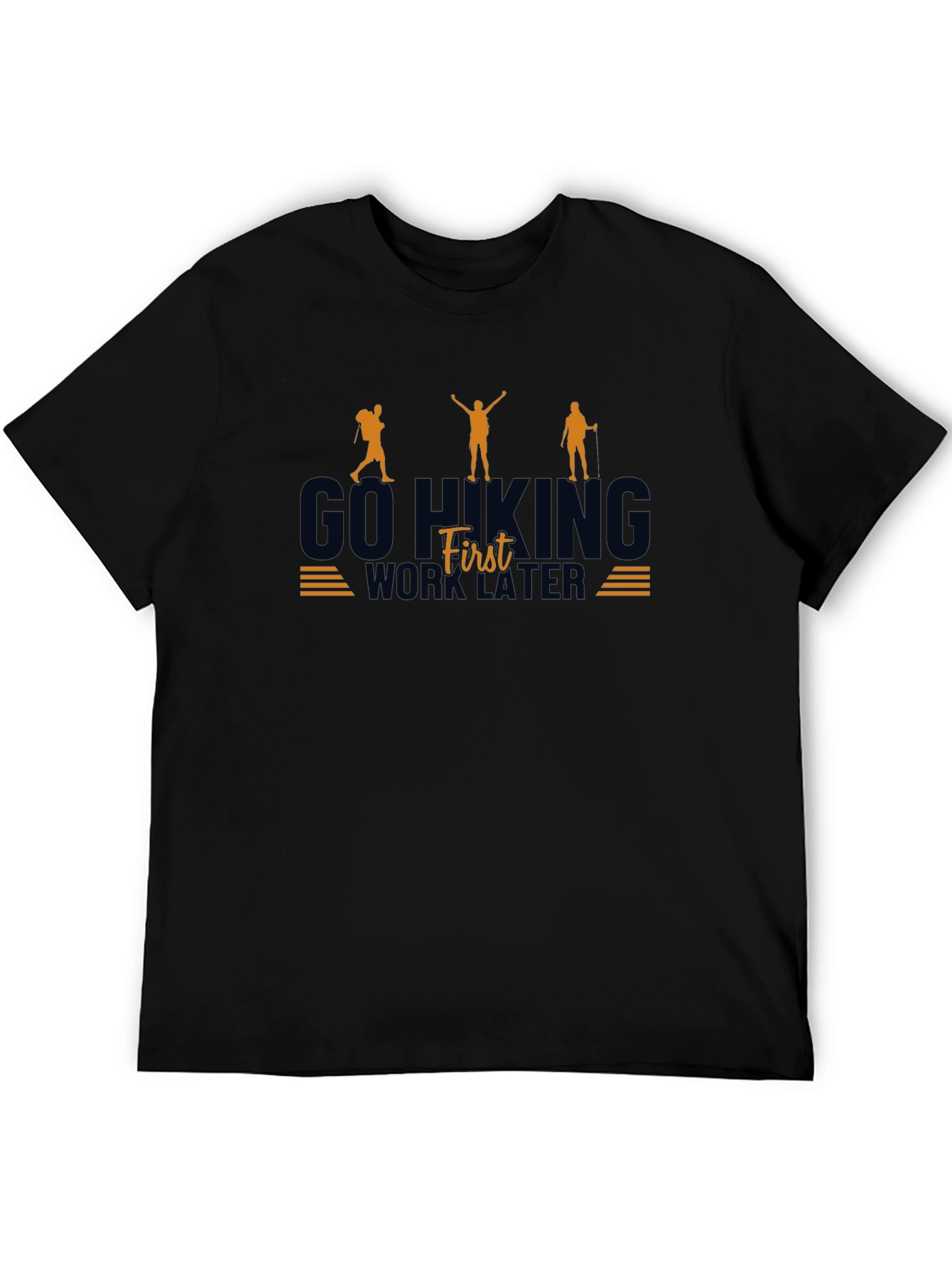 Go Hiking First Black Graphic Tee