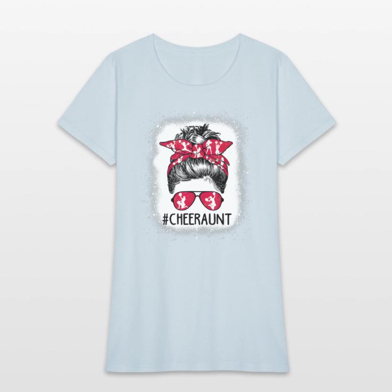 Cheer Aunt Life Messy Bun Cheerleader Bleached Mo