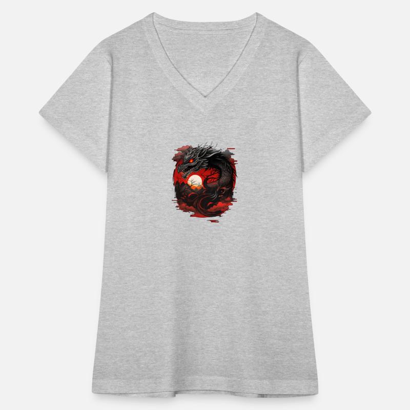 chines red eyes black dragon yin yan