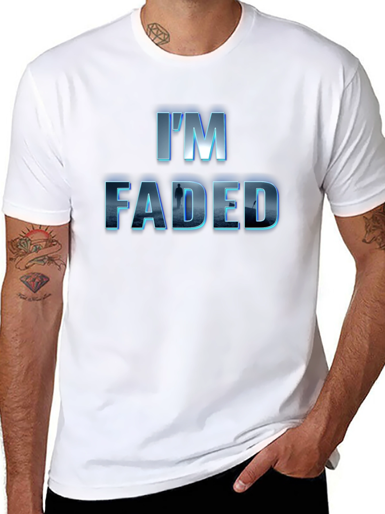 Im Faded Graphic Print Black T-Shirt