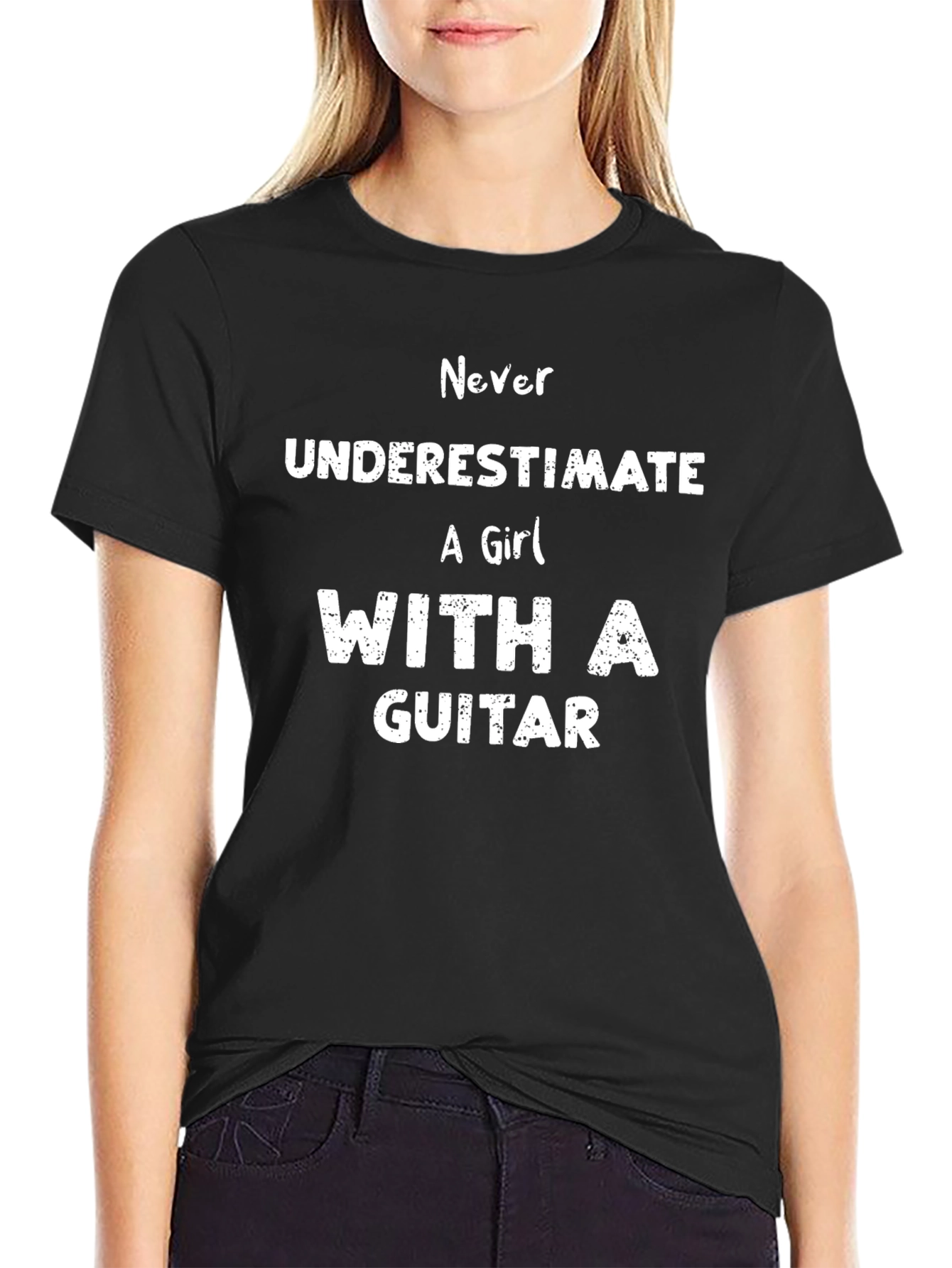 Never Underestimate A Girl With A Guitar T-Shirt