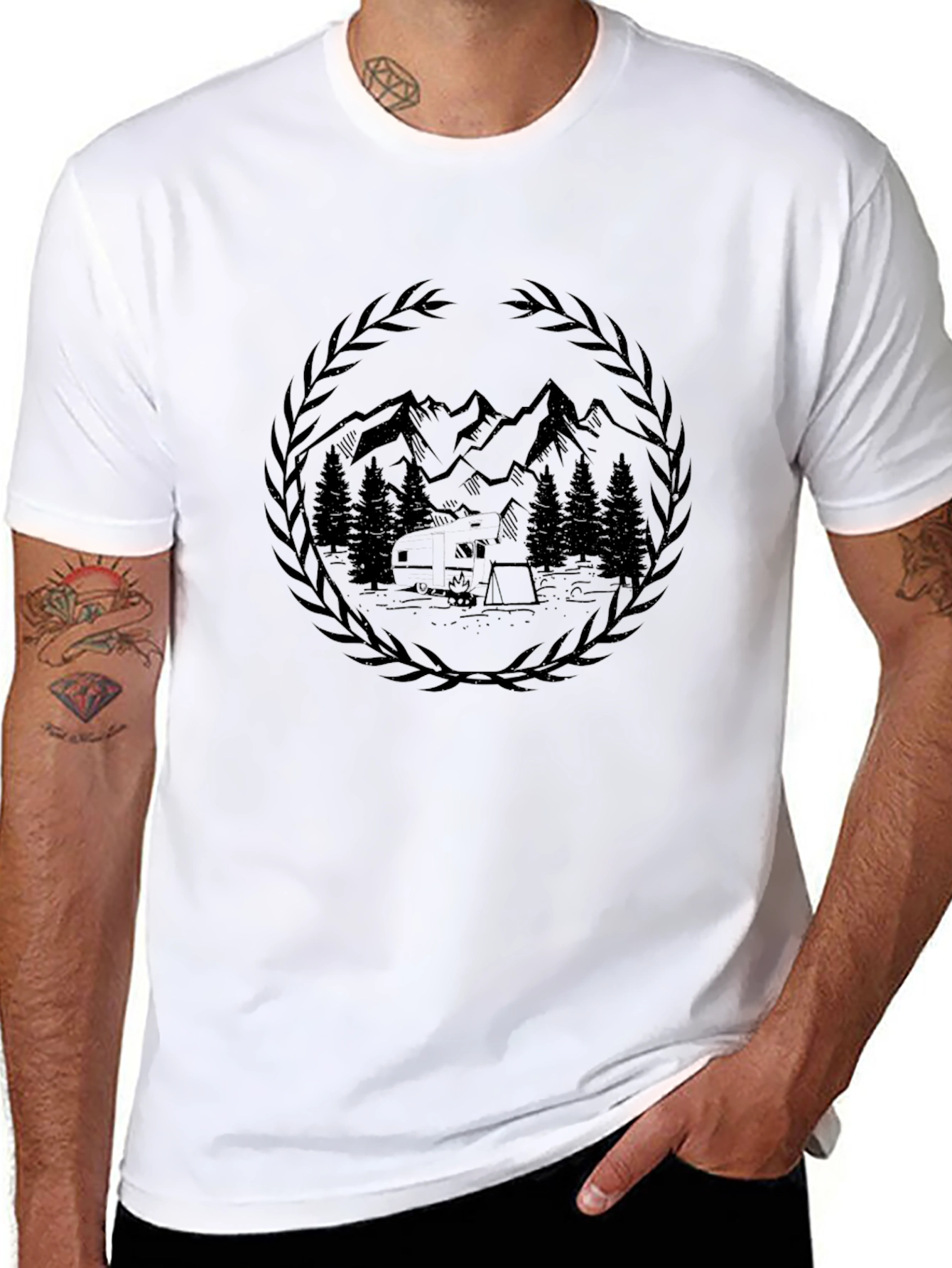 Natures Embrace Tee - Black Graphic T-Shirt
