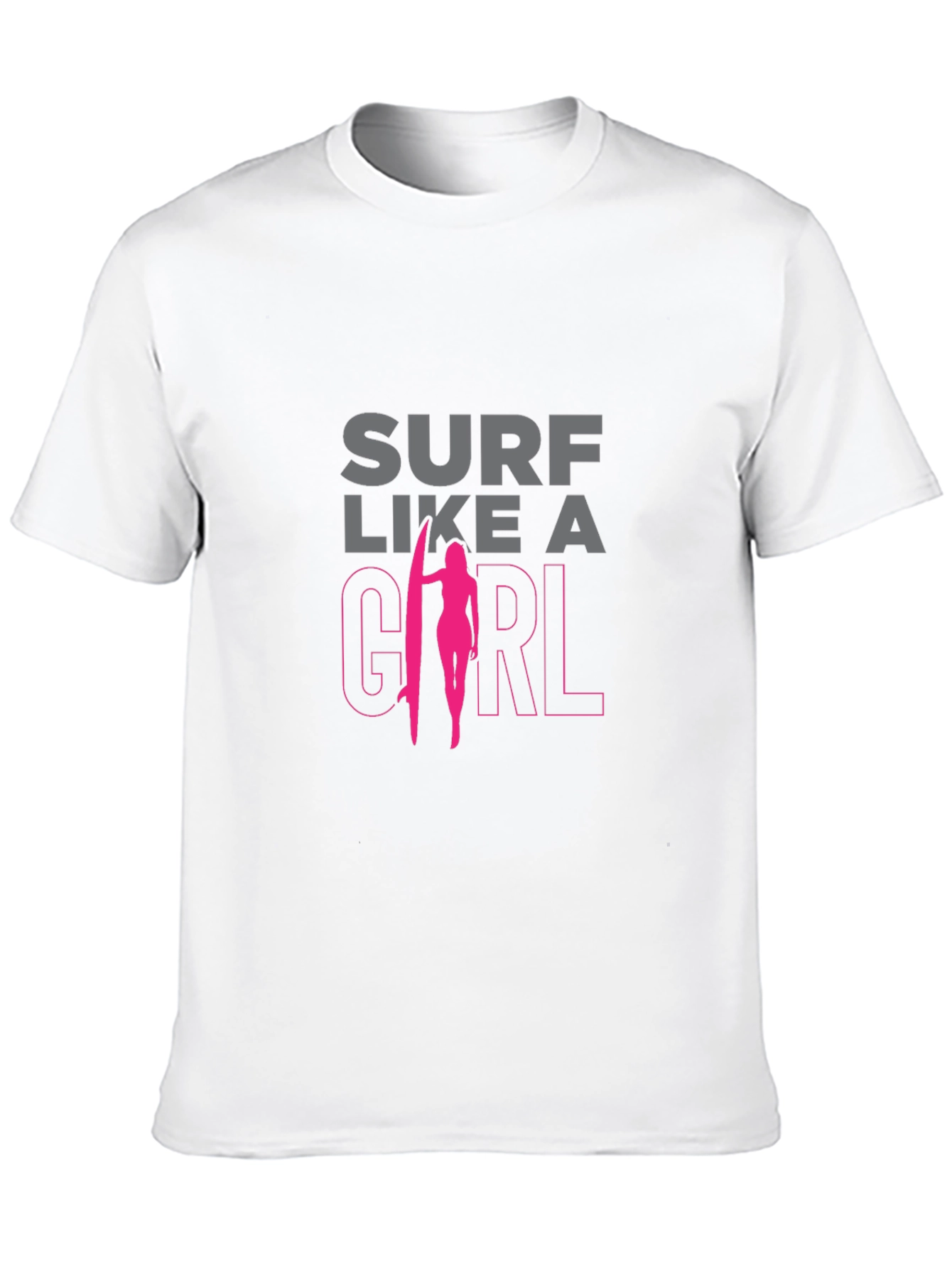 Surf Like A Girl T-Shirt - Black Graphic Tee