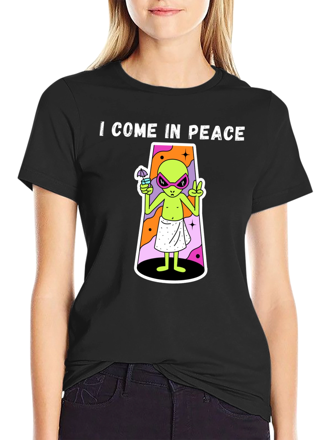 I Come In Peace Alien Graphic T-Shirt