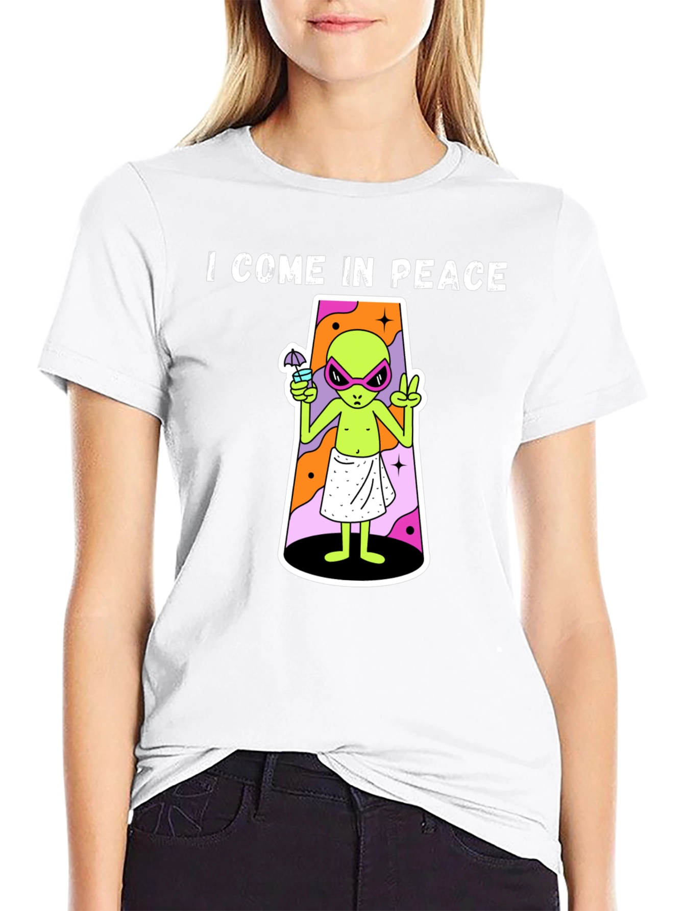I Come In Peace Alien Graphic T-Shirt
