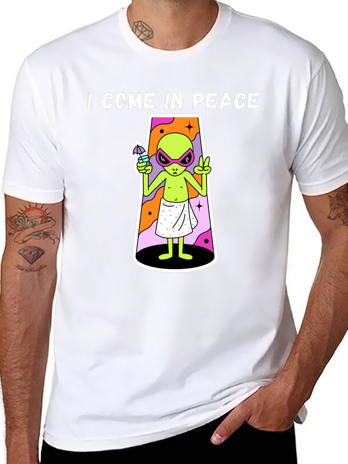 I Come In Peace Alien Graphic T-Shirt