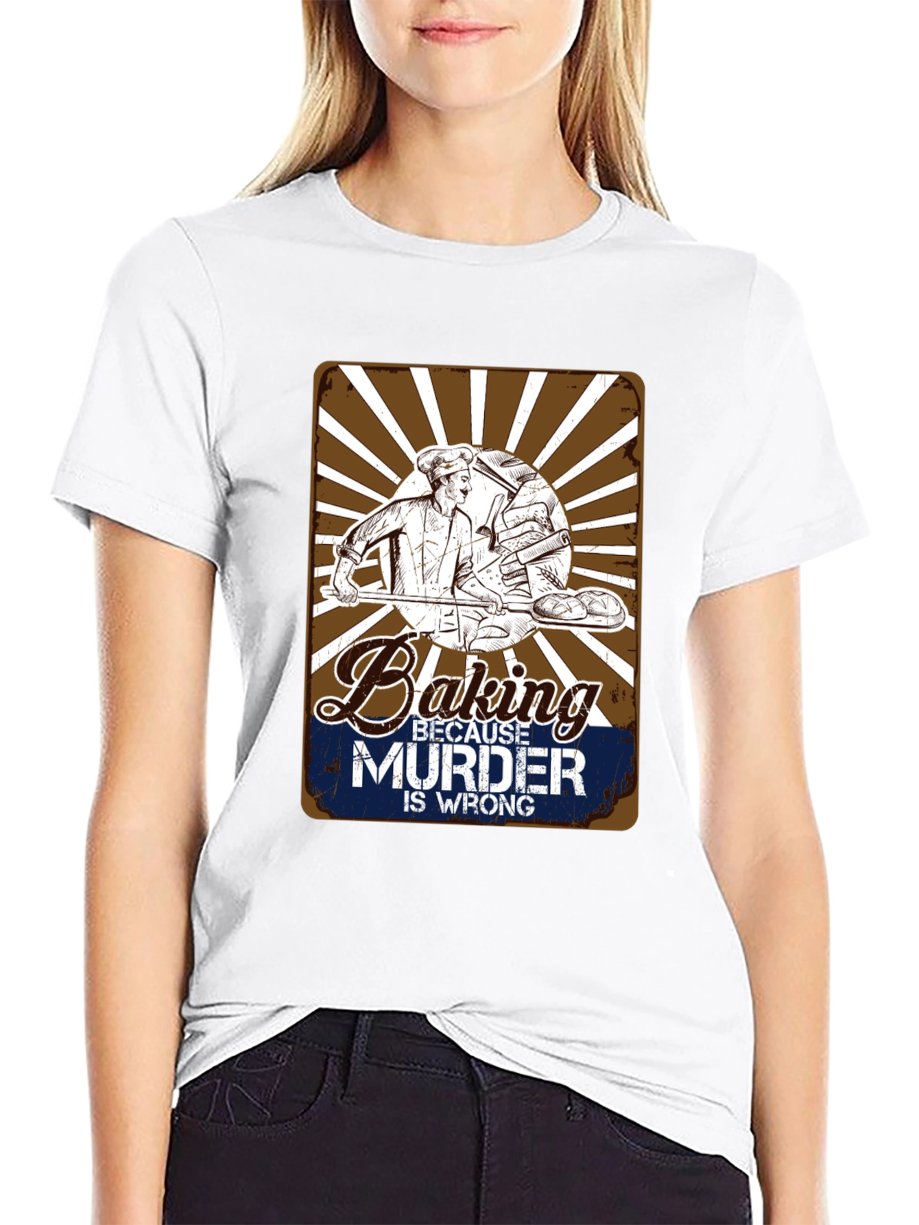 Baking Because Murder Is Wrong Graphic T-Shirt