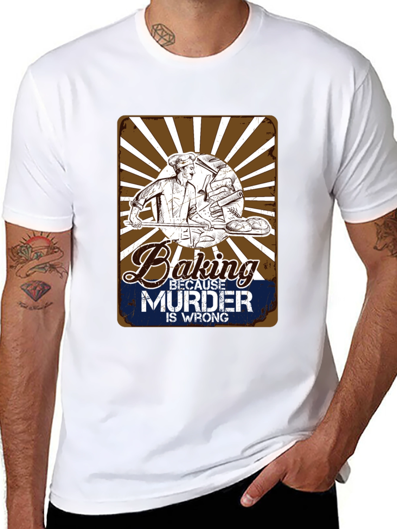 Baking Because Murder Is Wrong Graphic T-Shirt
