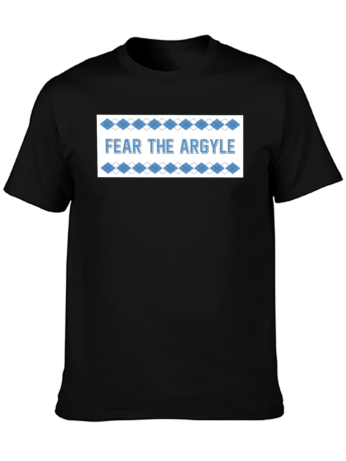 Fear the Argyle T-Shirt - Black Crew Neck Tee