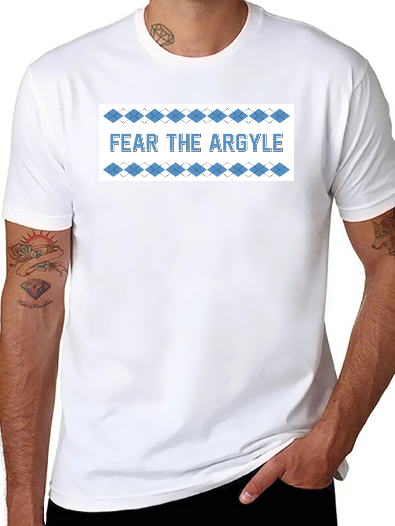 Fear the Argyle T-Shirt - Black Crew Neck Tee