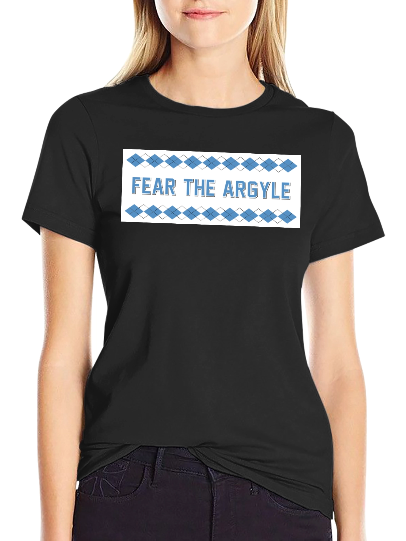 Fear the Argyle T-Shirt - Black Crew Neck Tee