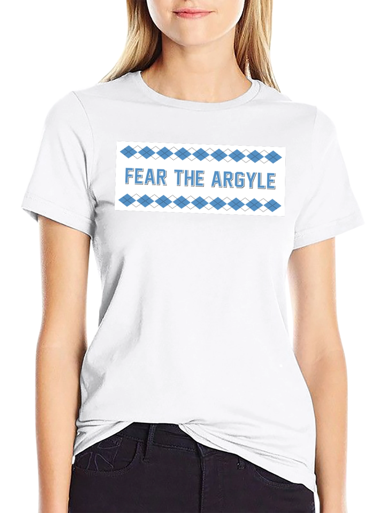 Fear the Argyle T-Shirt - Black Crew Neck Tee