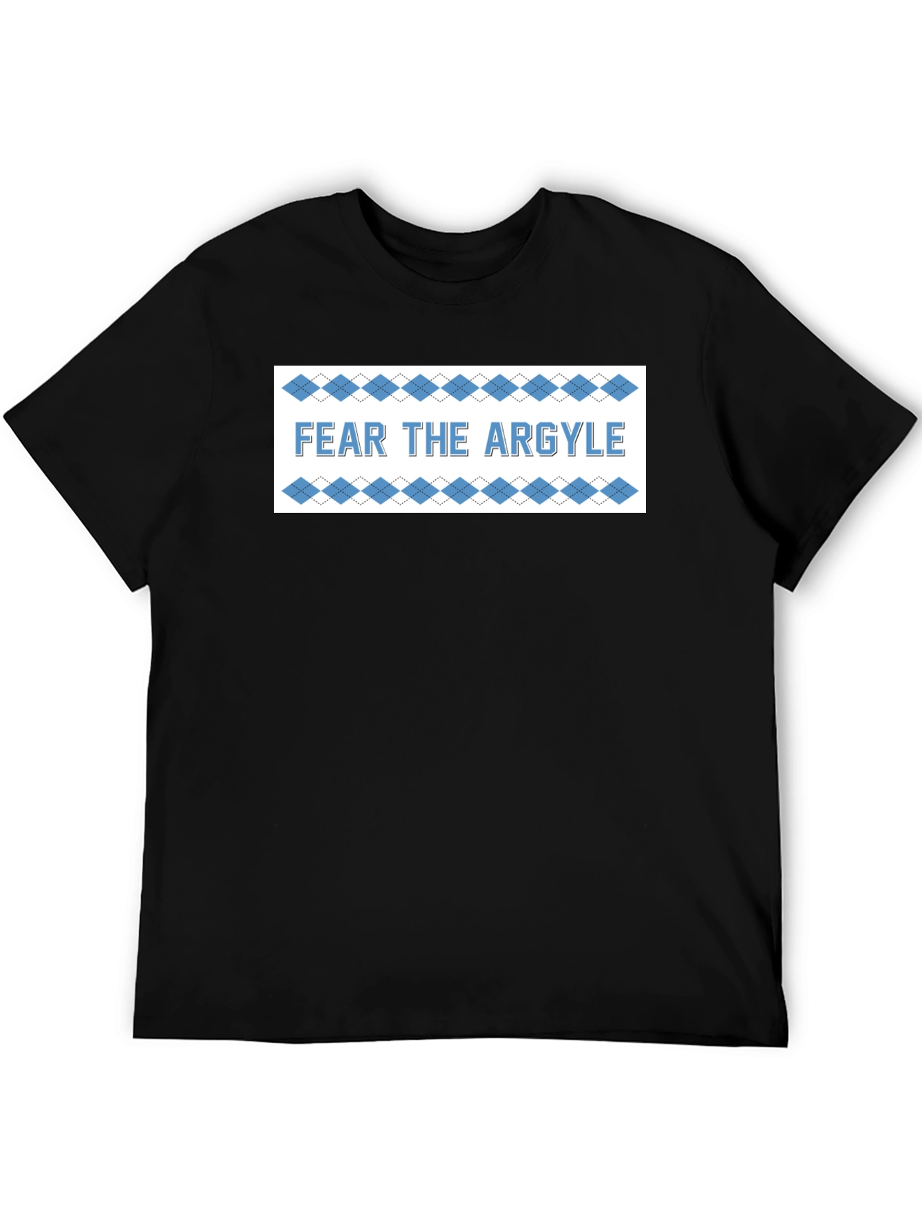 Fear the Argyle T-Shirt - Black Crew Neck Tee