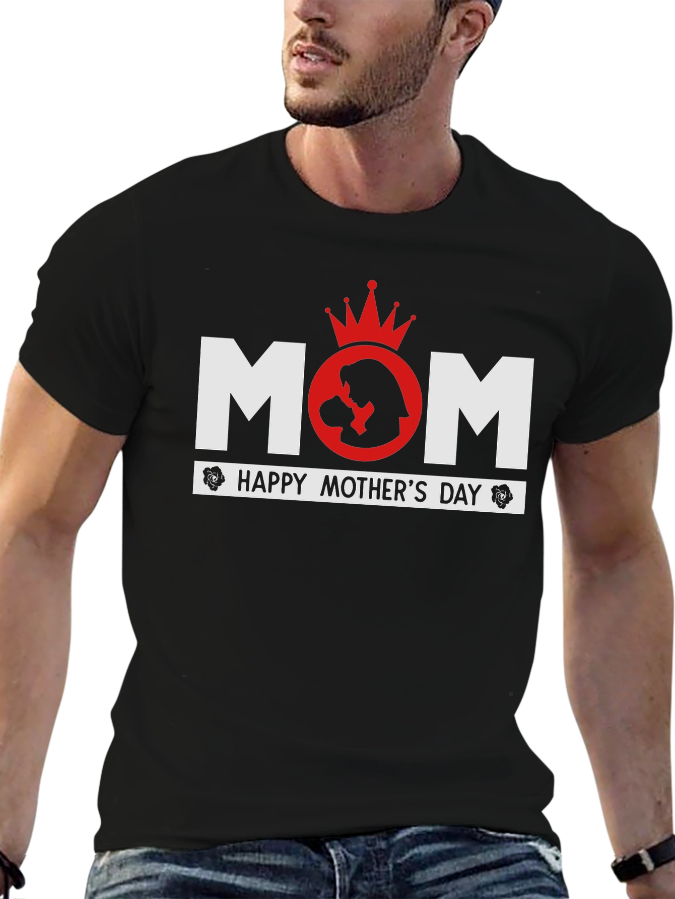 Mom Happy Mothers Day T-Shirt - Black