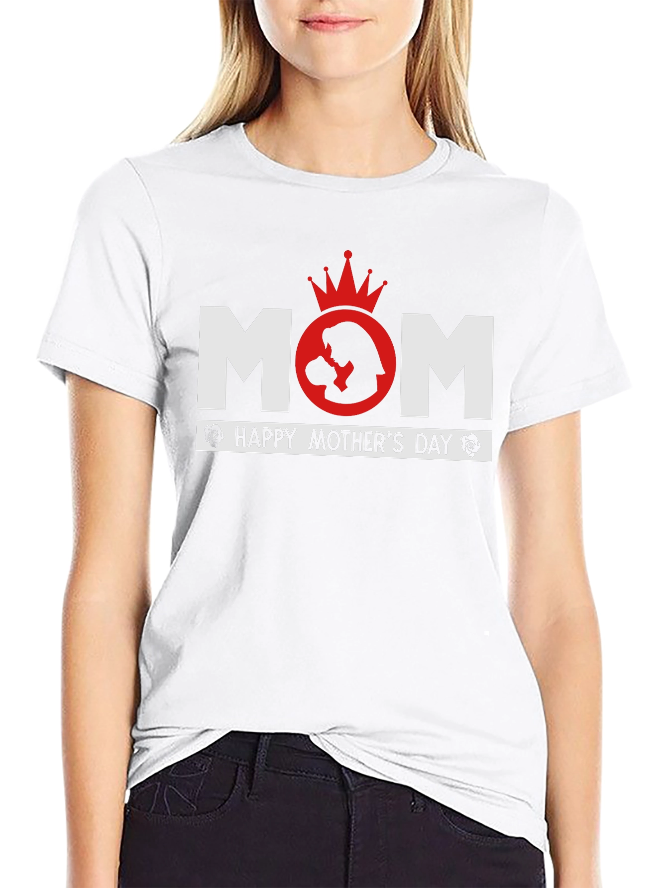 Mom Happy Mothers Day T-Shirt - Black