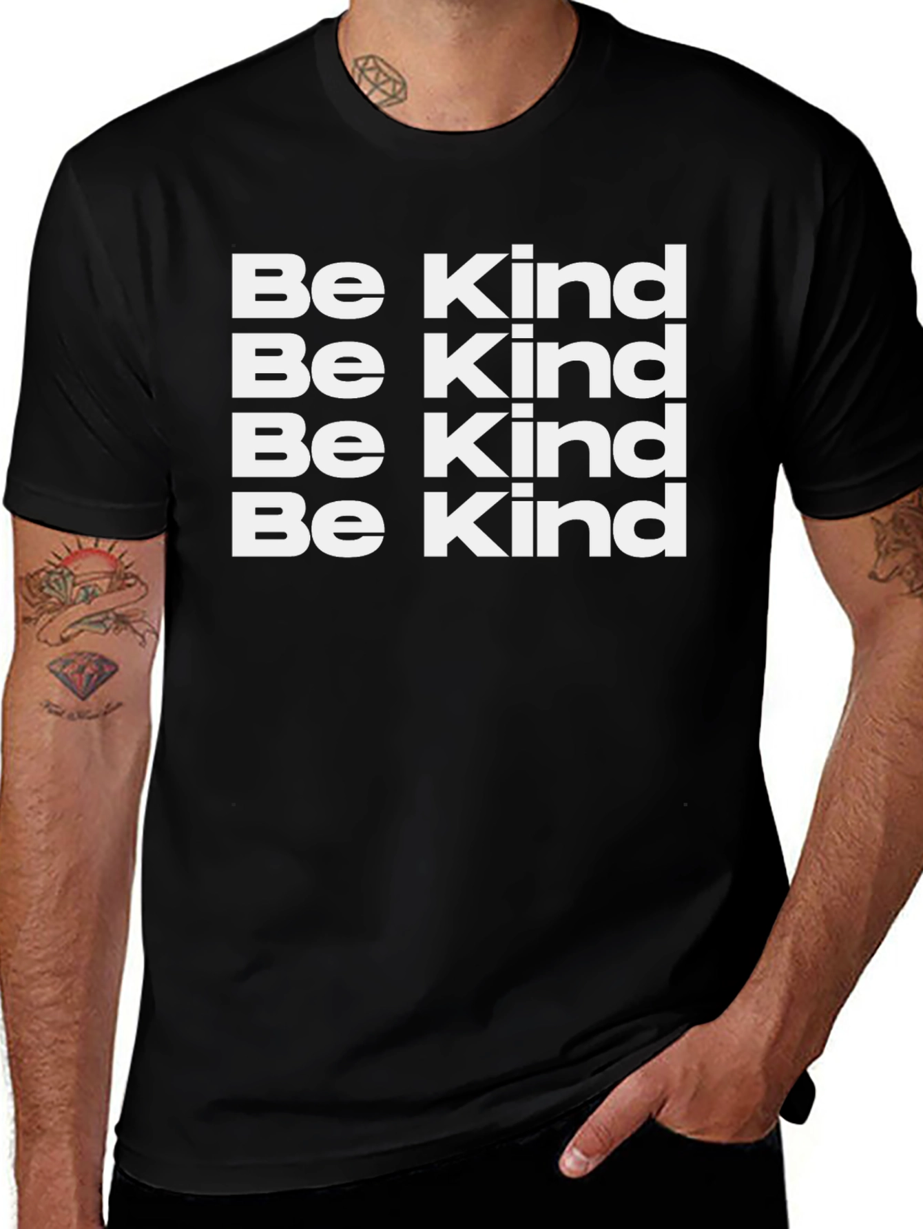 Be Kind Graphic Print Black T-Shirt