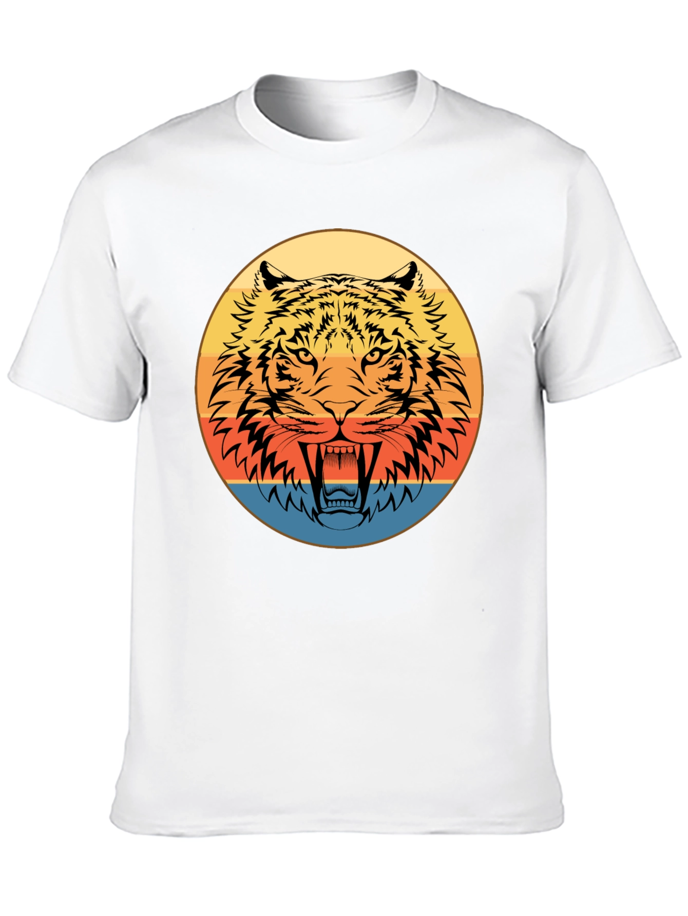 Retro Tiger Graphic Black T-Shirt