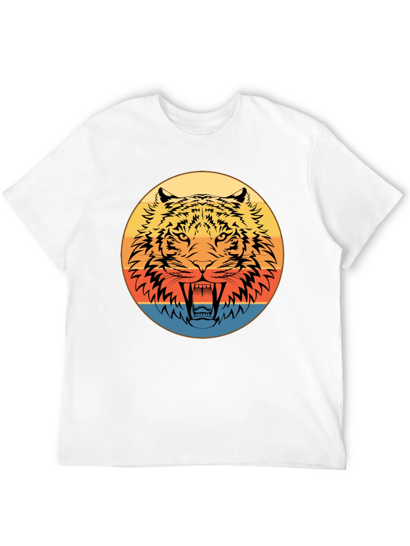Retro Tiger Graphic Black T-Shirt