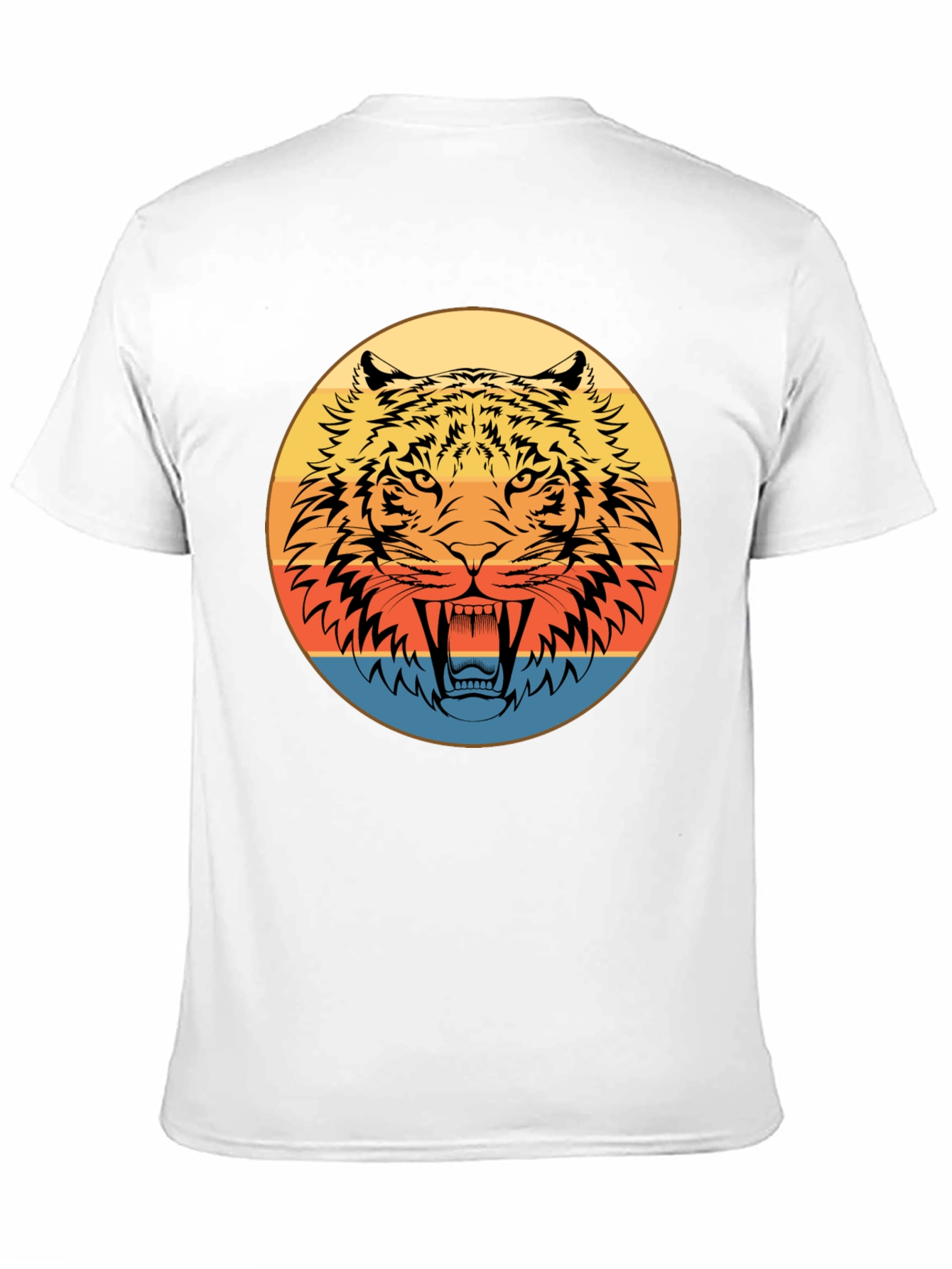 Retro Tiger Graphic Black T-Shirt