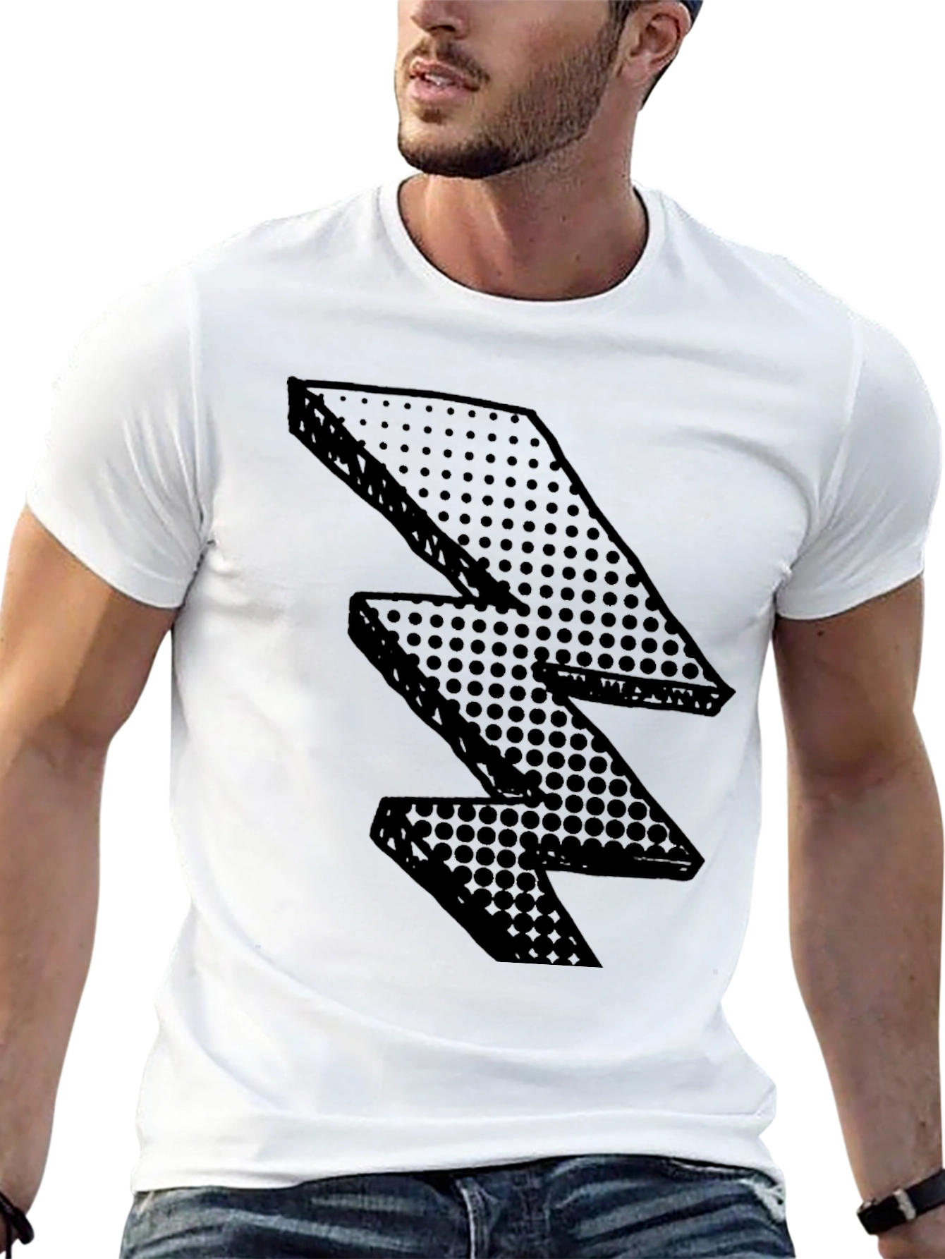 Black Lightning Bolt Graphic Tee - Modern Style