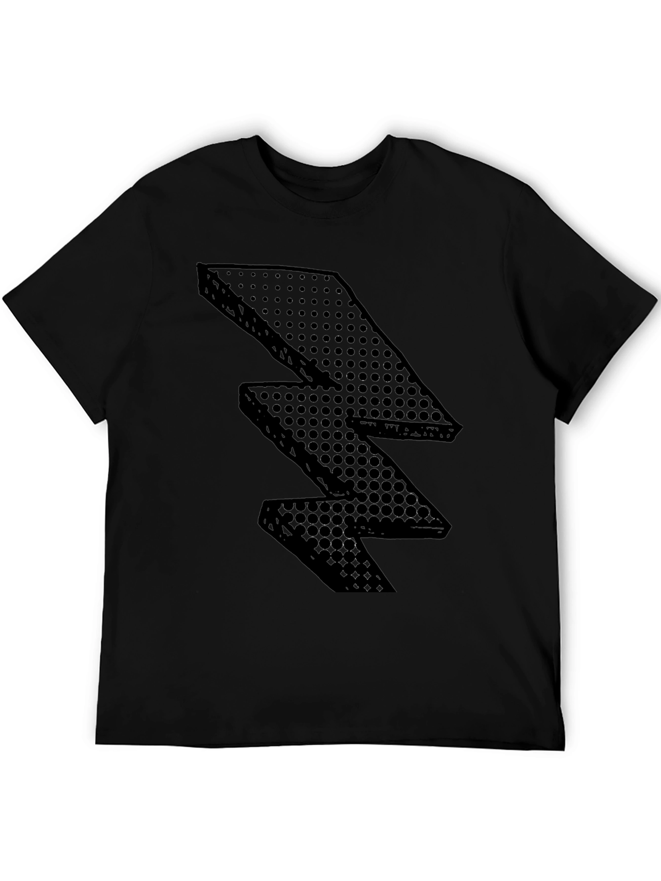 Black Lightning Bolt Graphic Tee - Modern Style