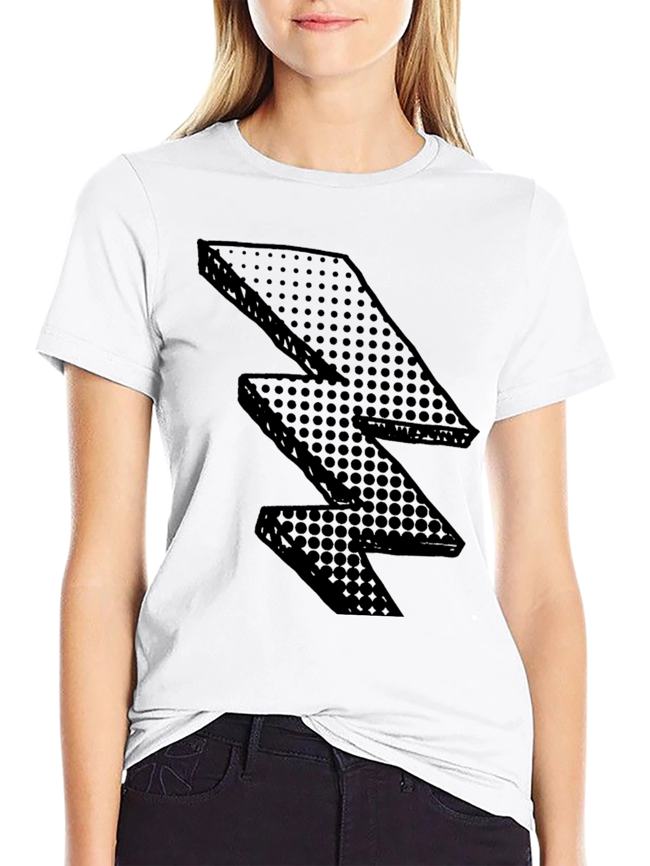 Black Lightning Bolt Graphic Tee - Modern Style