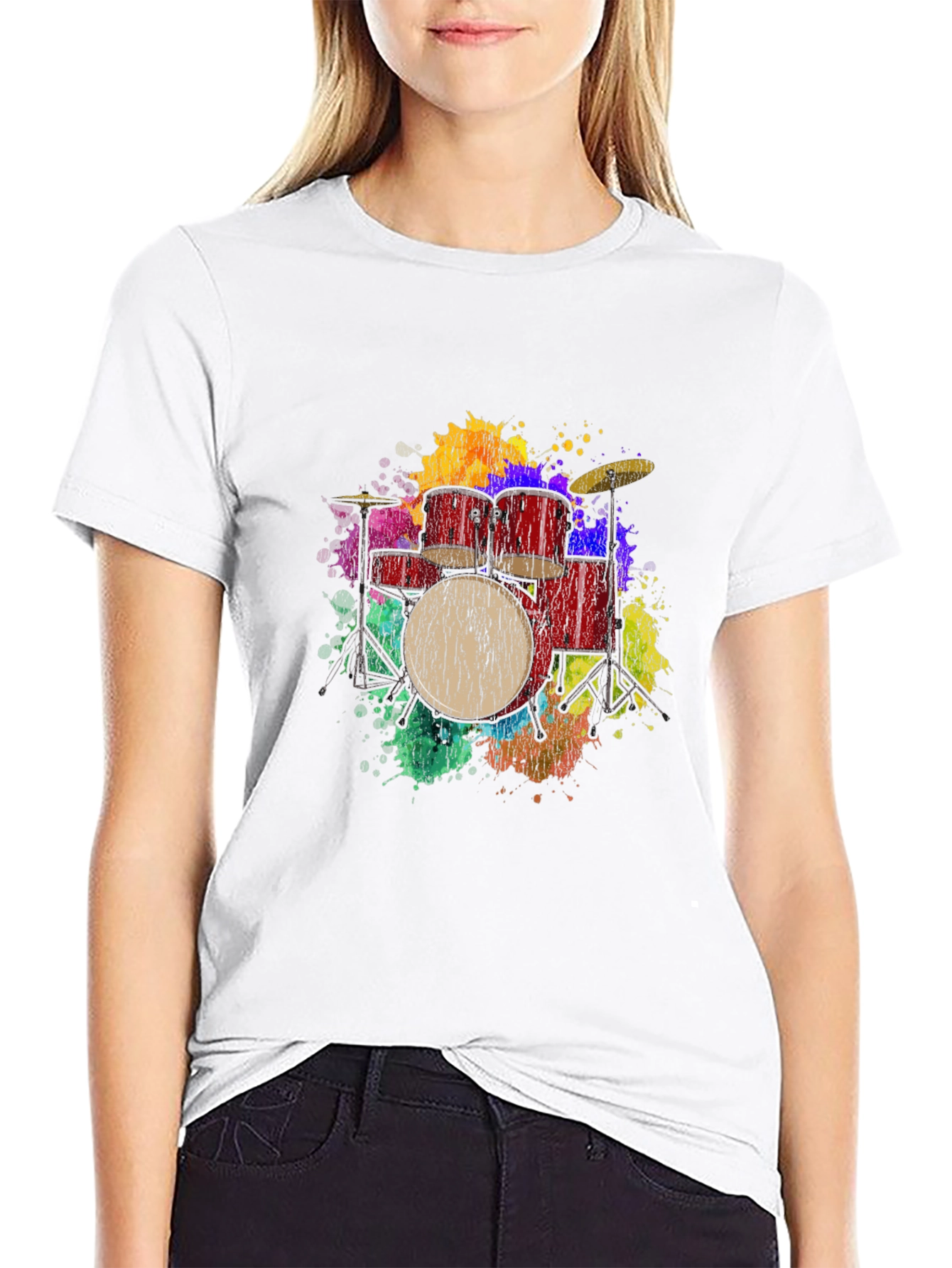 Colorful Drums Graphic T-Shirt