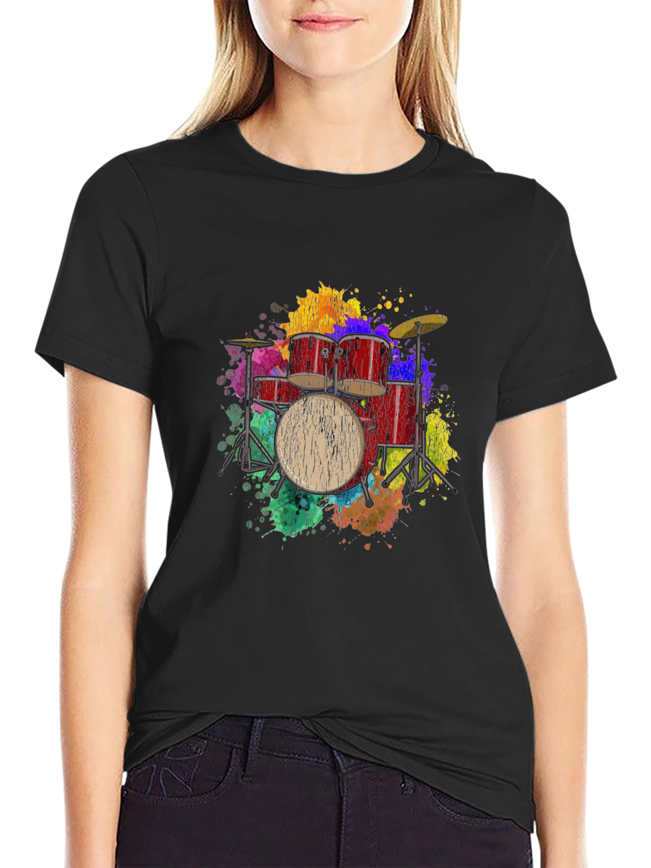 Colorful Drums Graphic T-Shirt