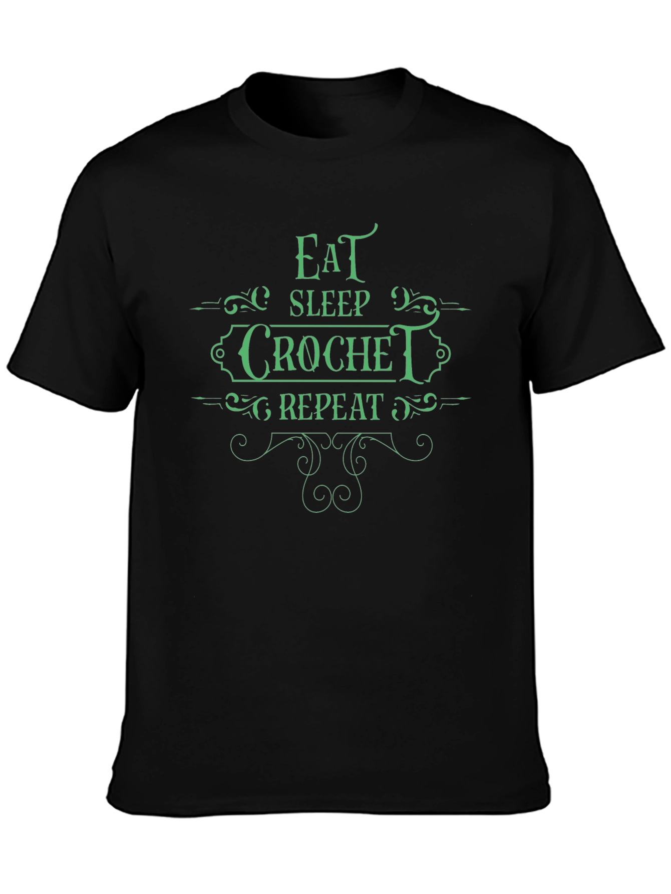 Eat Sleep Crochet Repeat Graphic Tee
