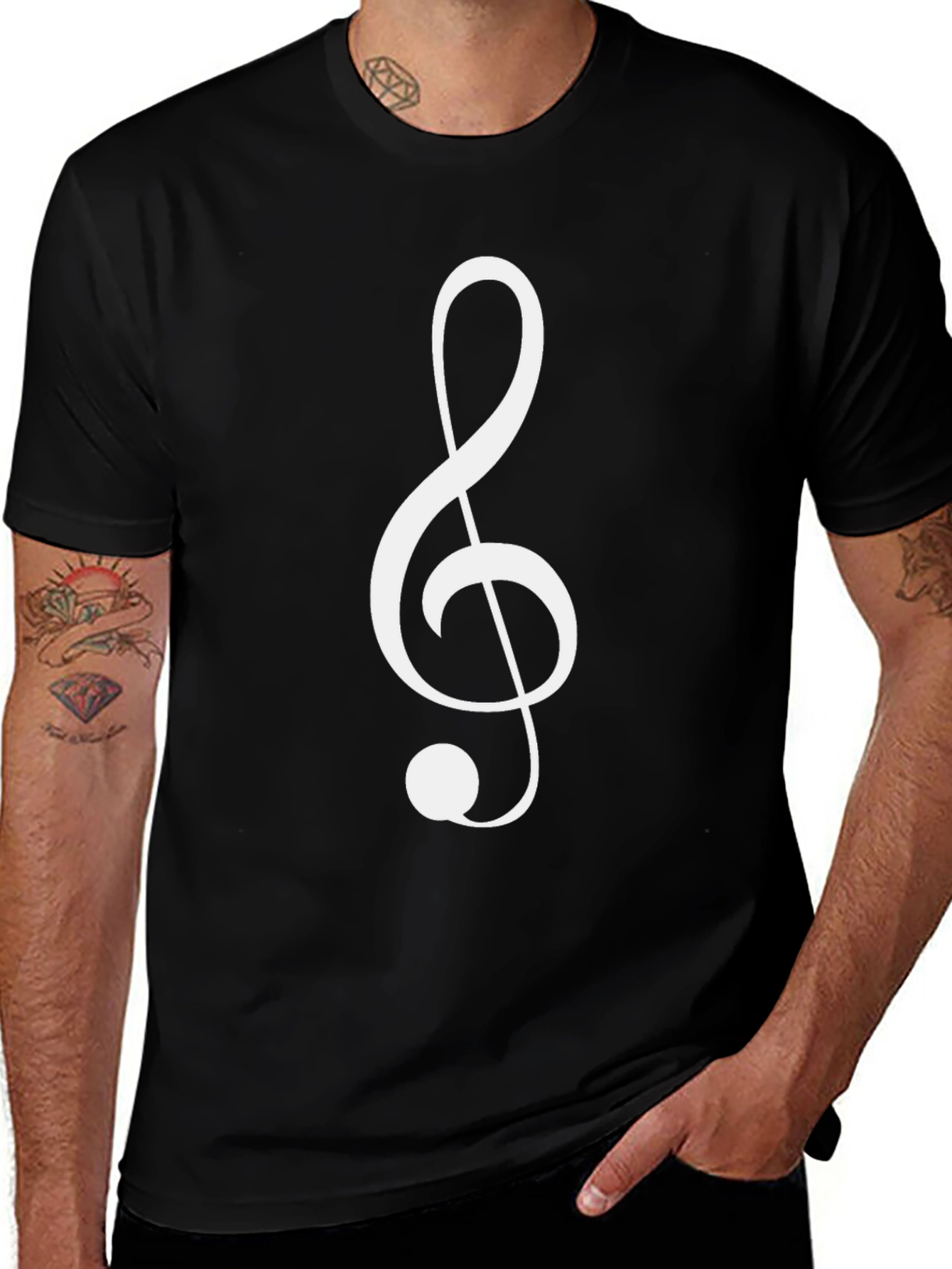 Treble Clef Black T-Shirt
