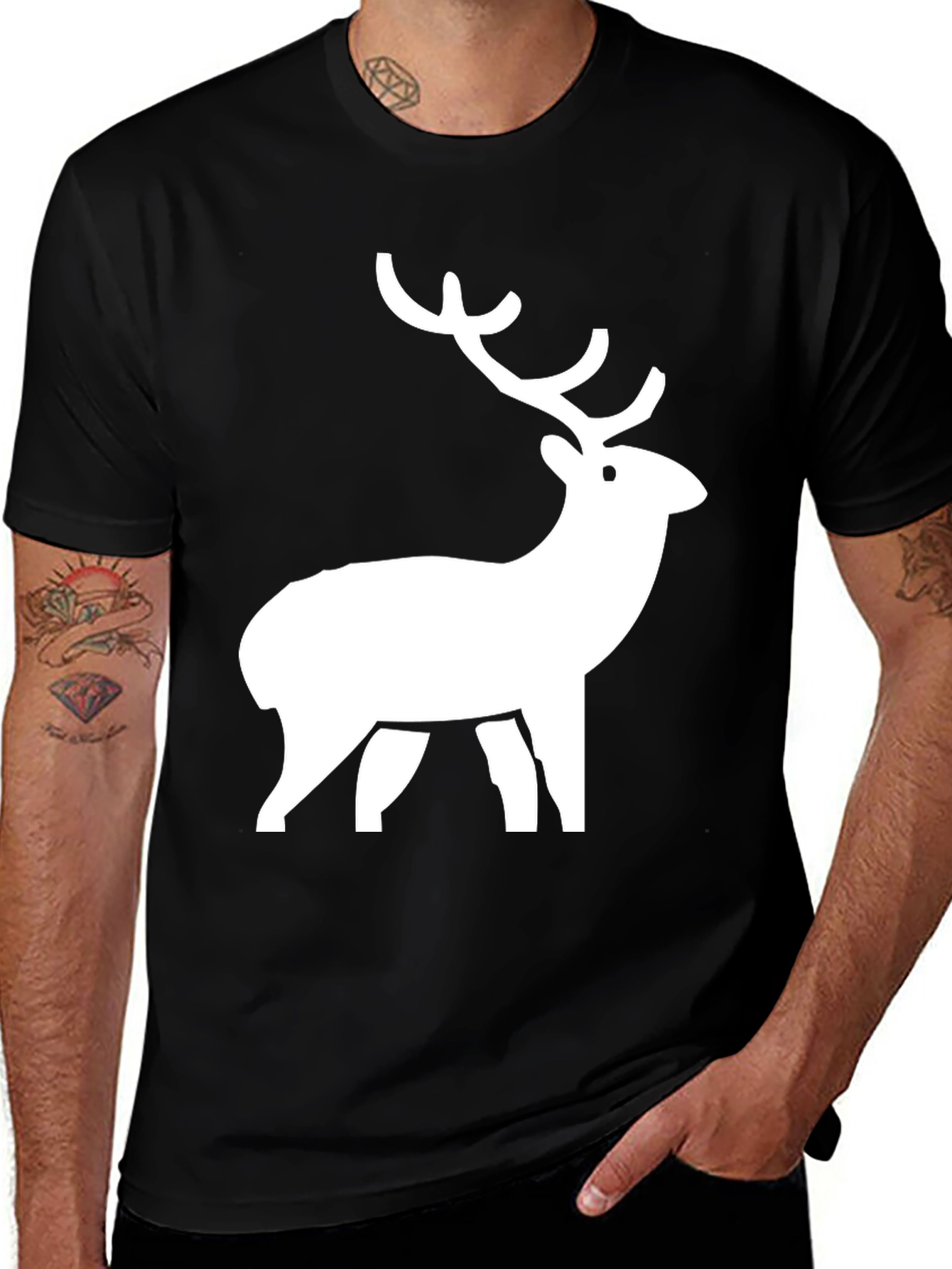 Stylish Deer Graphic Tee - Casual Comfort