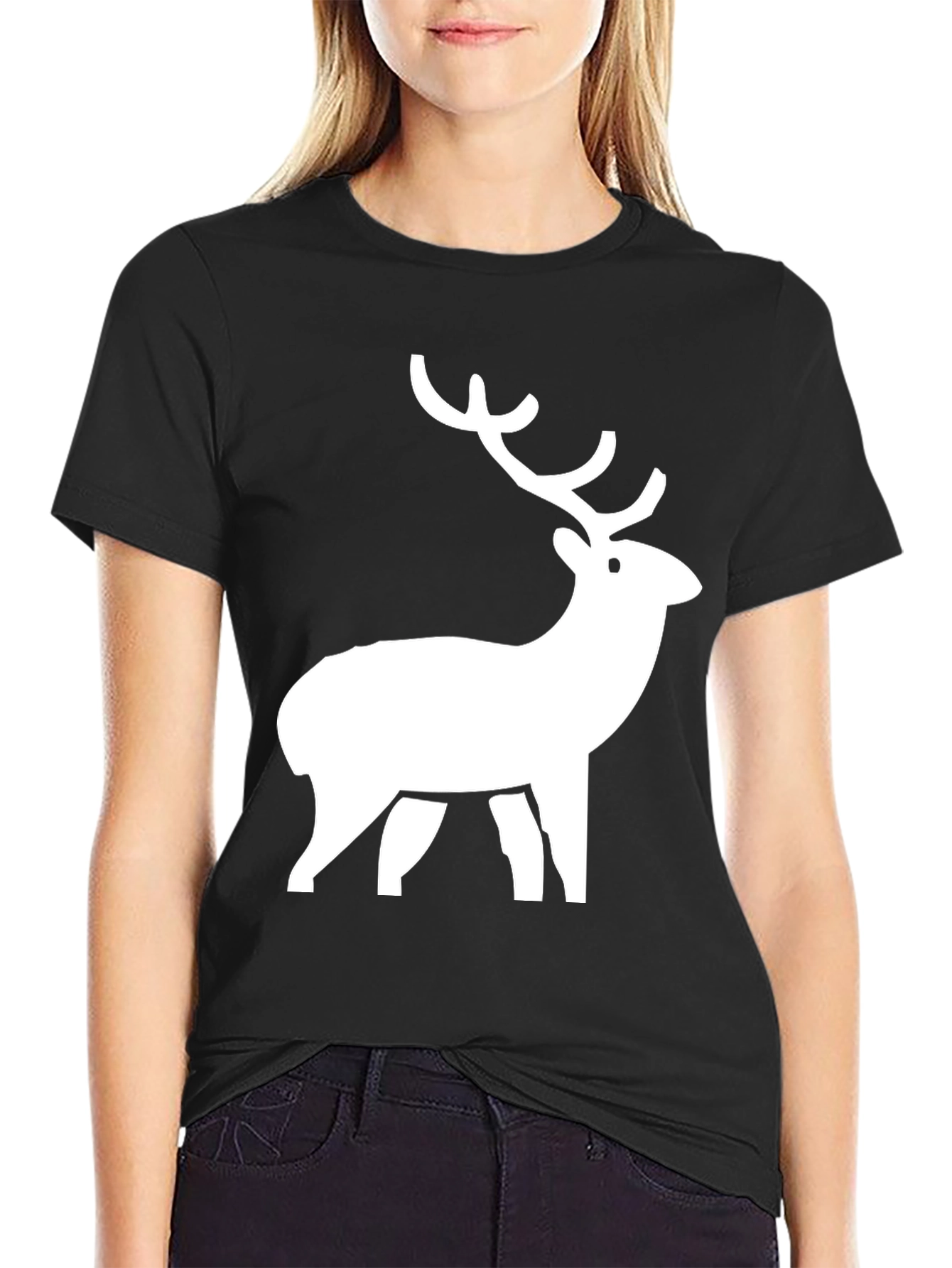 Stylish Deer Graphic Tee - Casual Comfort