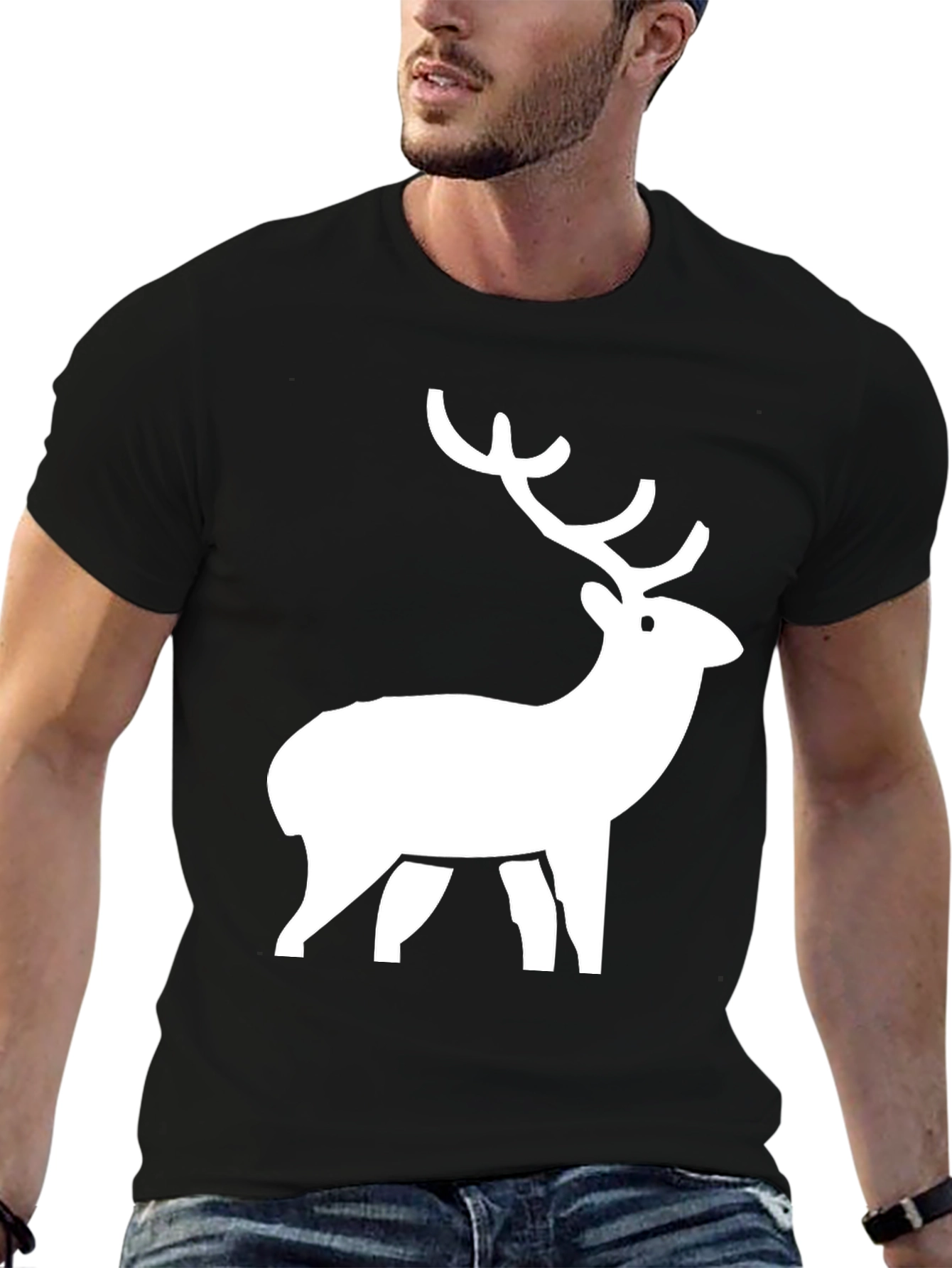 Stylish Deer Graphic Tee - Casual Comfort