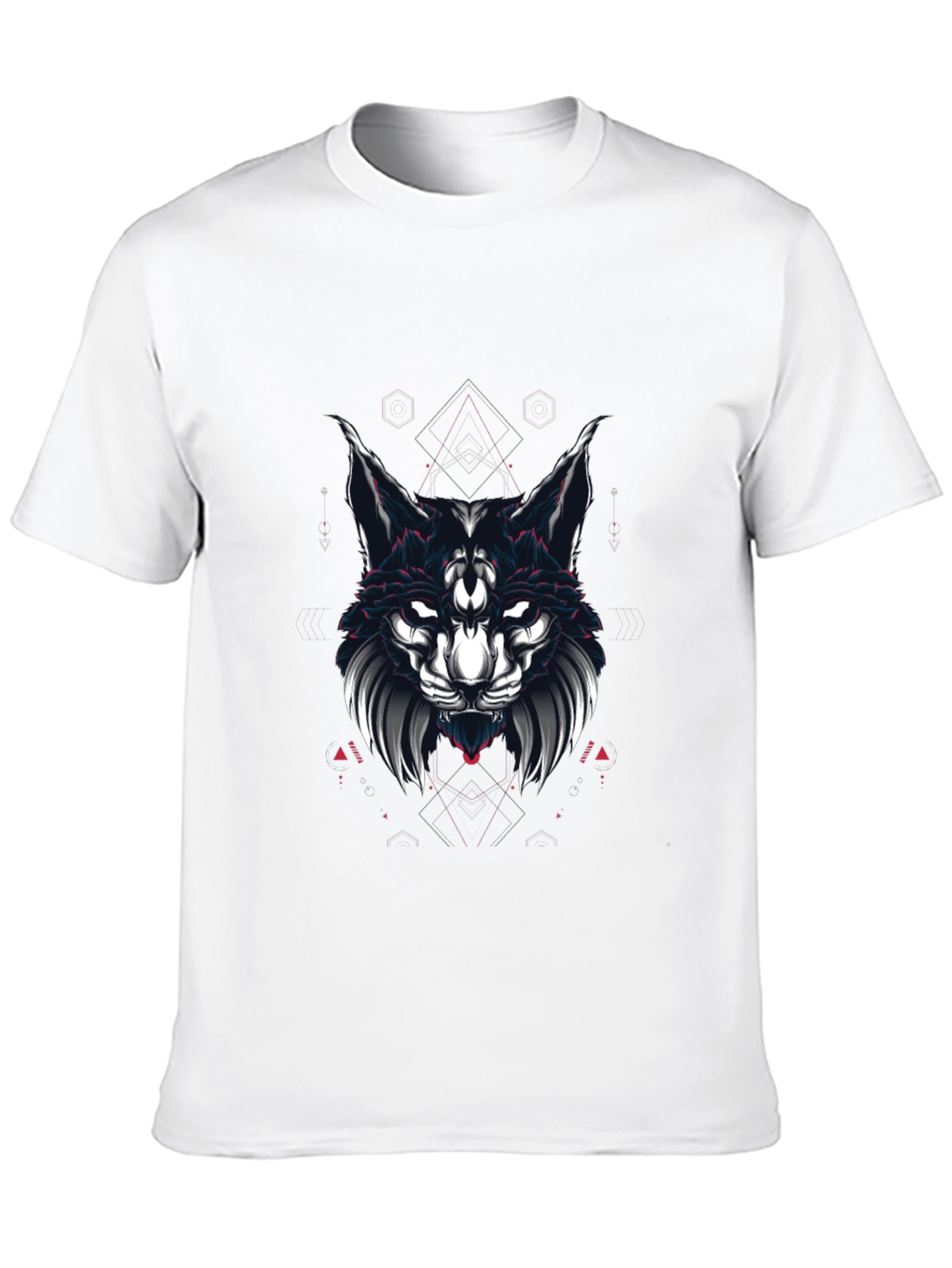 Mystic Wolf Graphic Tee - Black Cotton Blend
