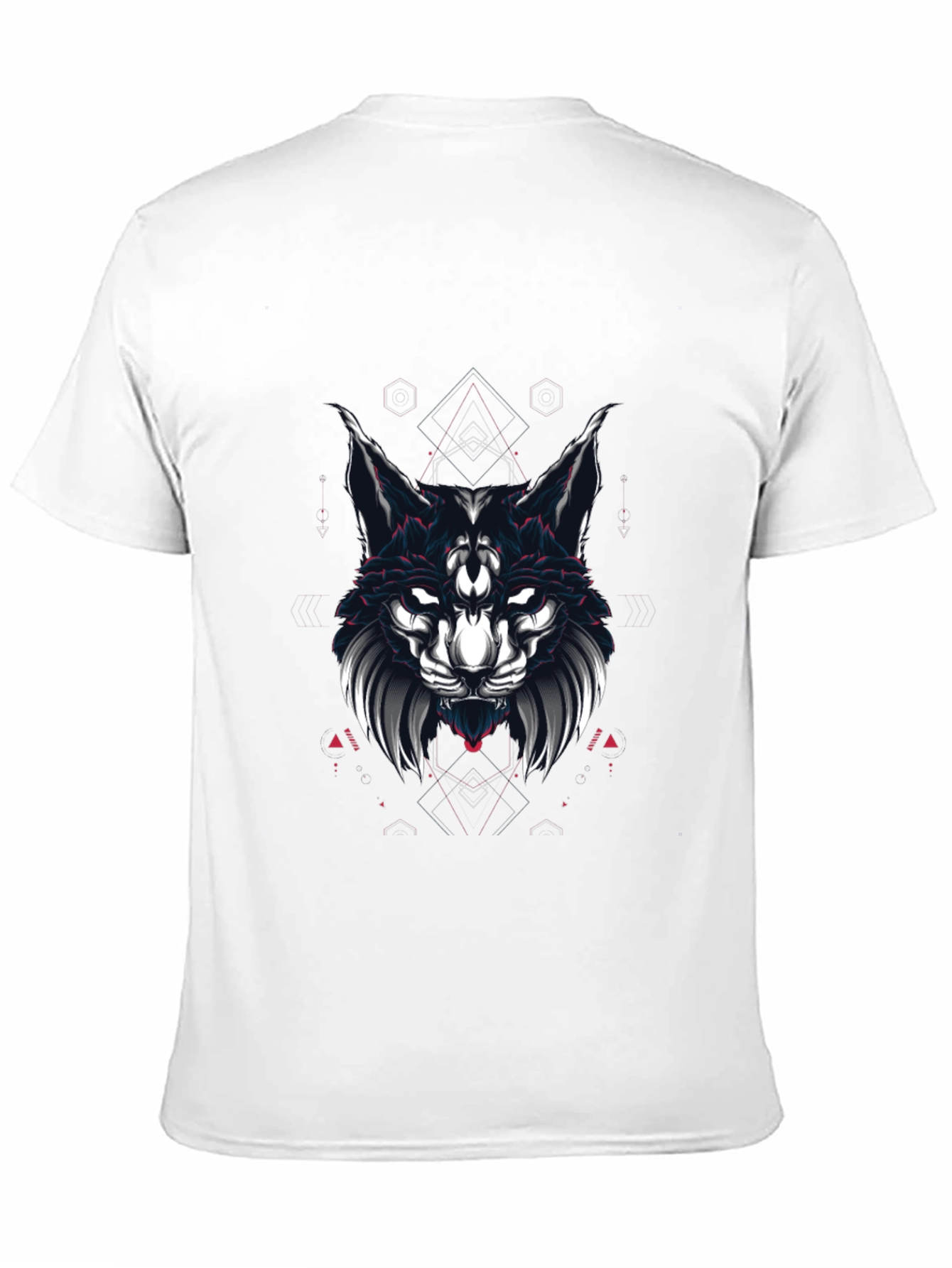 Mystic Wolf Graphic Tee - Black Cotton Blend