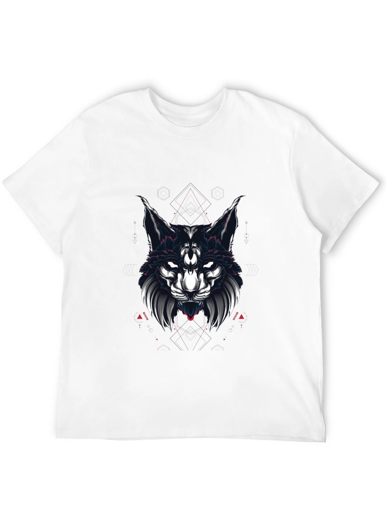 Mystic Wolf Graphic Tee - Black Cotton Blend