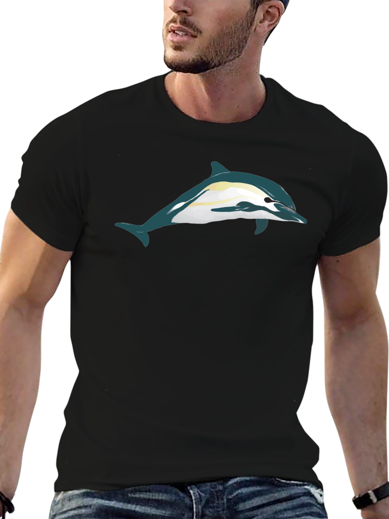 Dolphin Graphic Black T-Shirt