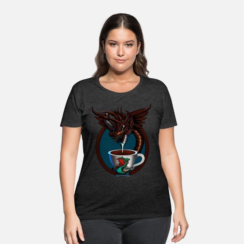 Coffee Dragon - t-shirt design cafffeine addict