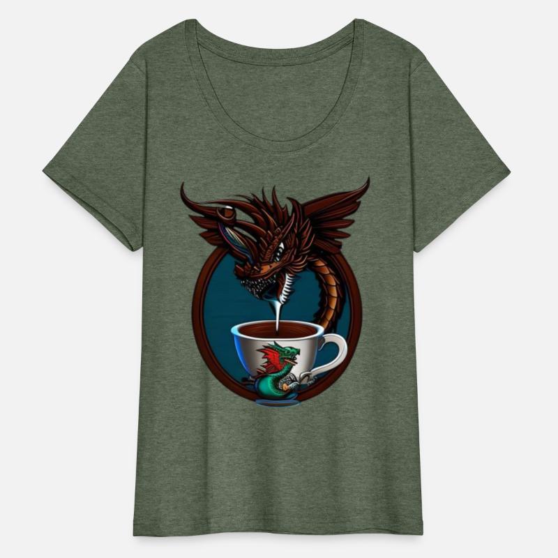 Coffee Dragon - t-shirt design cafffeine addict