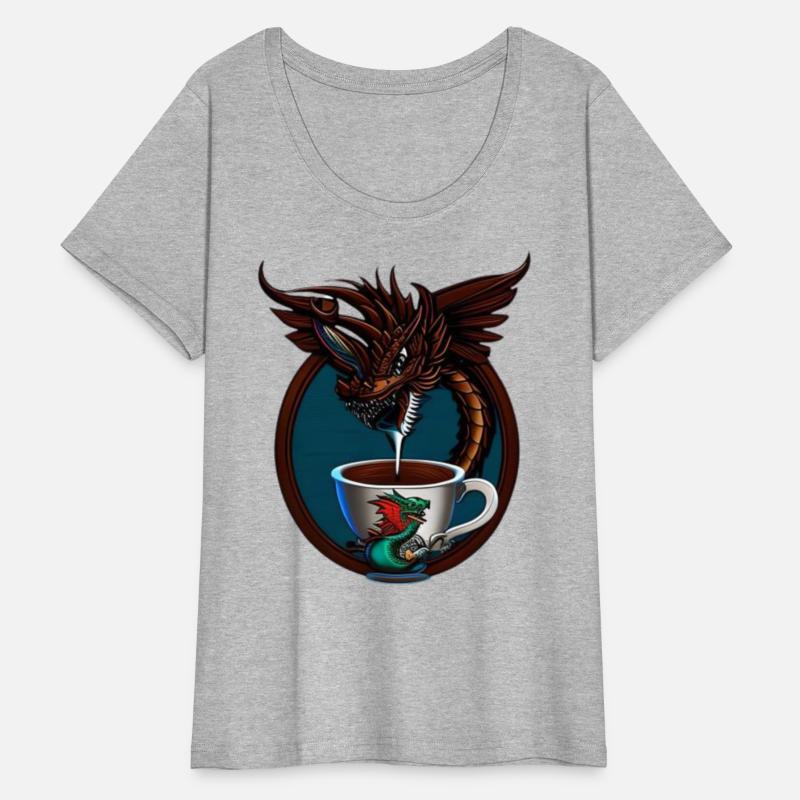 Coffee Dragon - t-shirt design cafffeine addict