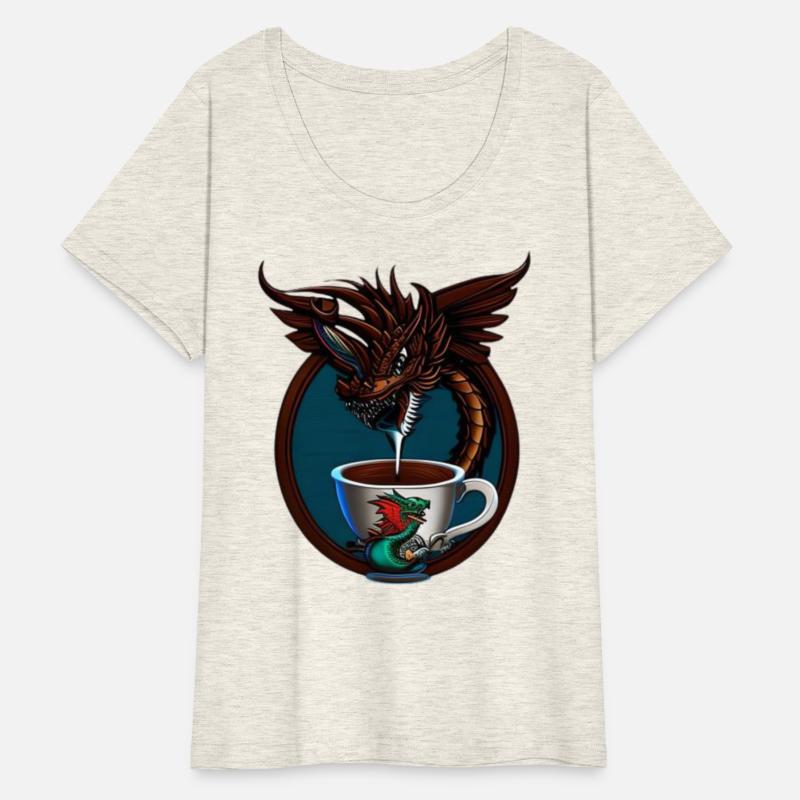 Coffee Dragon - t-shirt design cafffeine addict