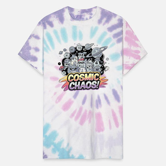 Colorful Cartoon Galaxy with Dynamic Planet Motifs