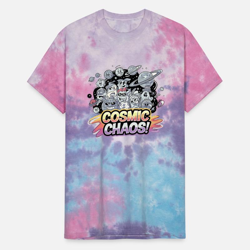 Colorful Cartoon Galaxy with Dynamic Planet Motifs