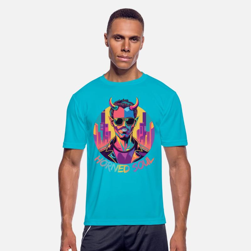 Colorful devil man with horns